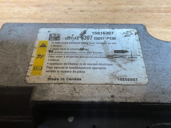 2006-2008 Chevrolet Impala SRS Control Module assembly  15916307 - Image 5